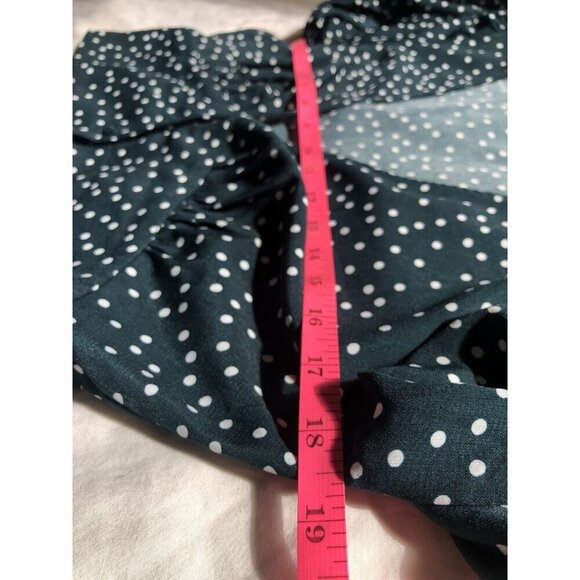 Lulus Women's Love Always Forest Green Polka Dot Long Sleeve Crop Top Size M - Picture 7 of 8